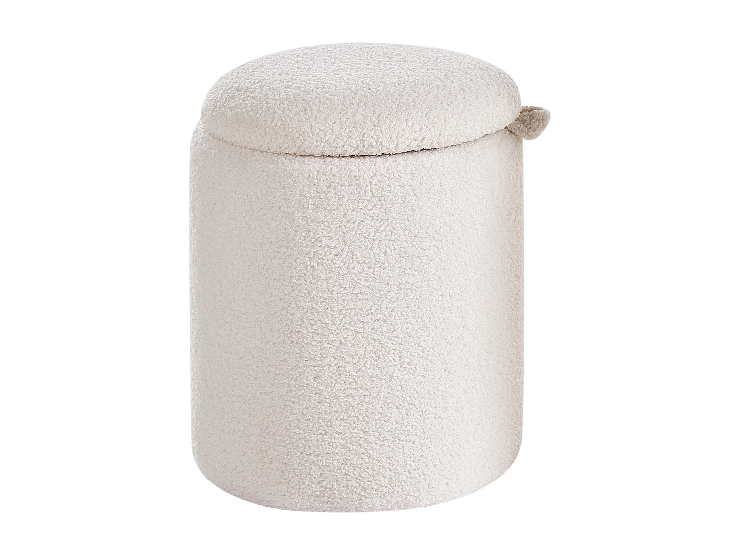 Lot de 2 poufs avec rangement BEREA Bouclé Blanc cassé
