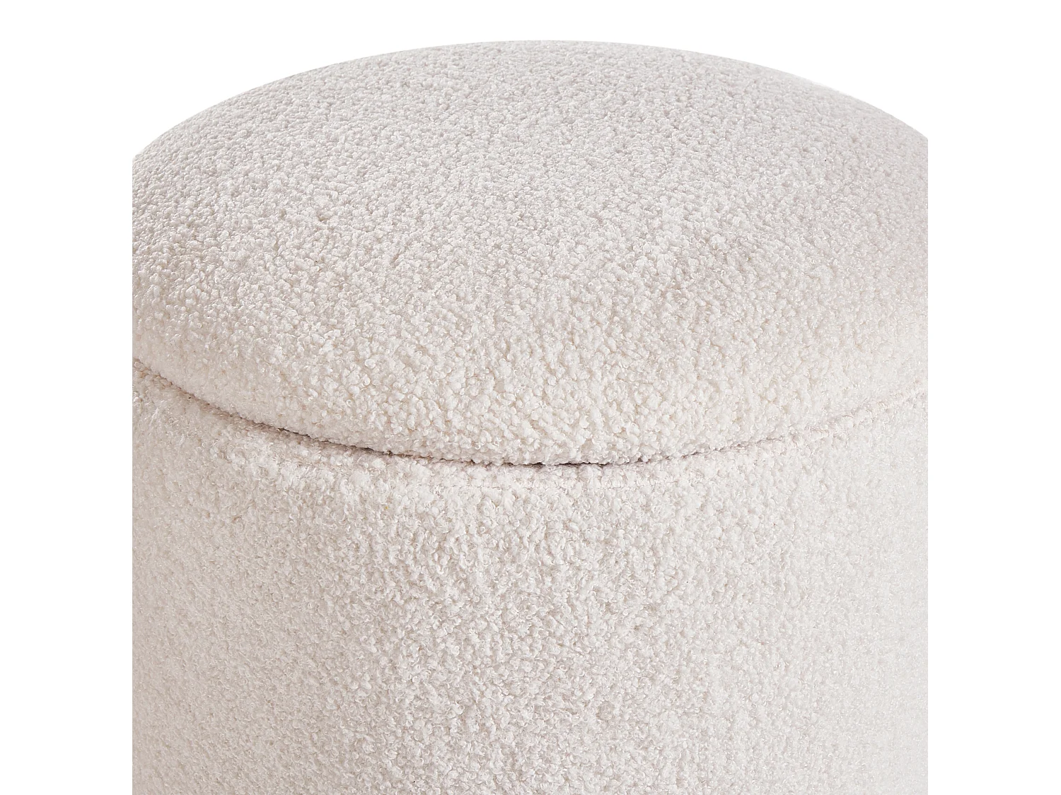 Set of 2 Storage Pouffes BEREA Boucle Off-White