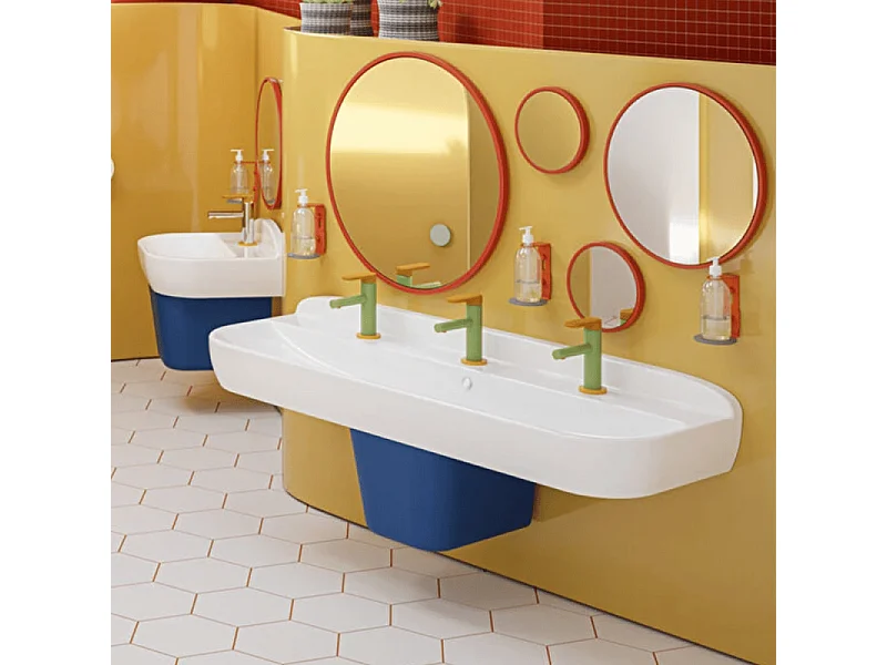 Mitigeur lavabo VITRA Sento Kids jaune et vert