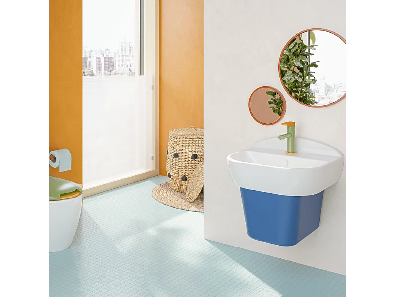 Mitigeur lavabo VITRA Sento Kids jaune et vert