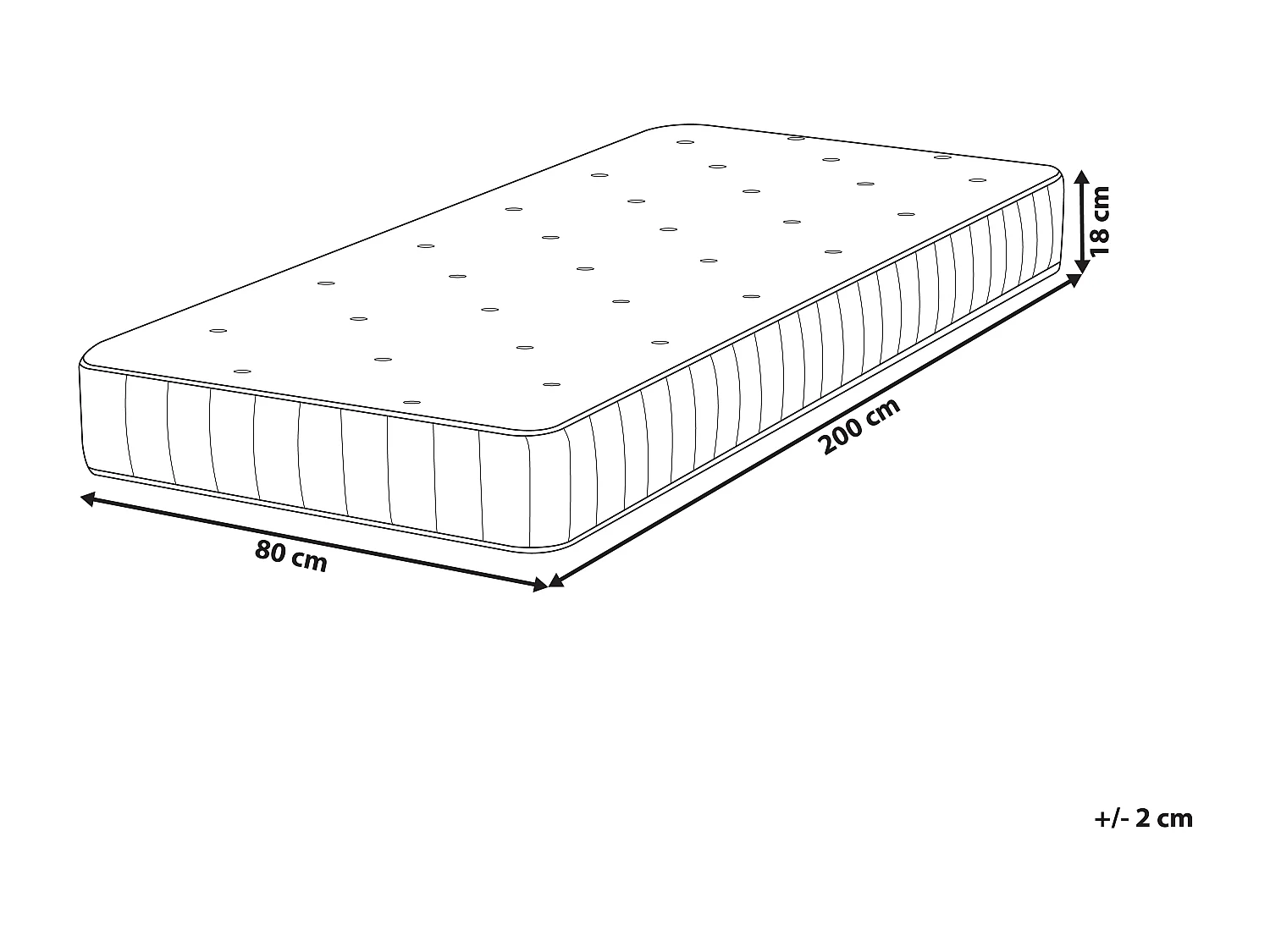 Pocketveringmatras tweezijdig 80 x 200 cm medium/hard DUO
