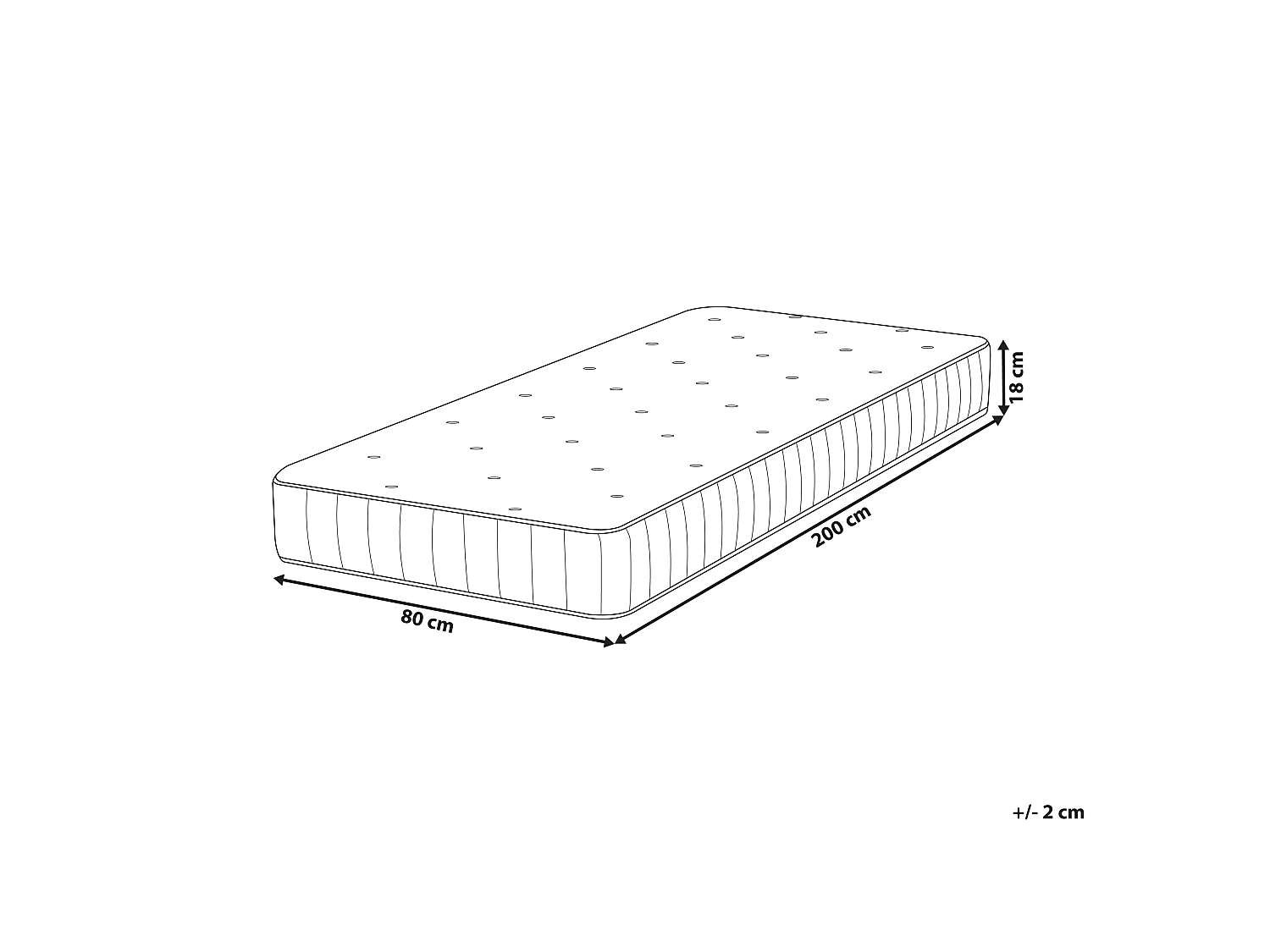 Matelas à ressorts ensachés équilibré / ferme 80 x 200 cm DUO