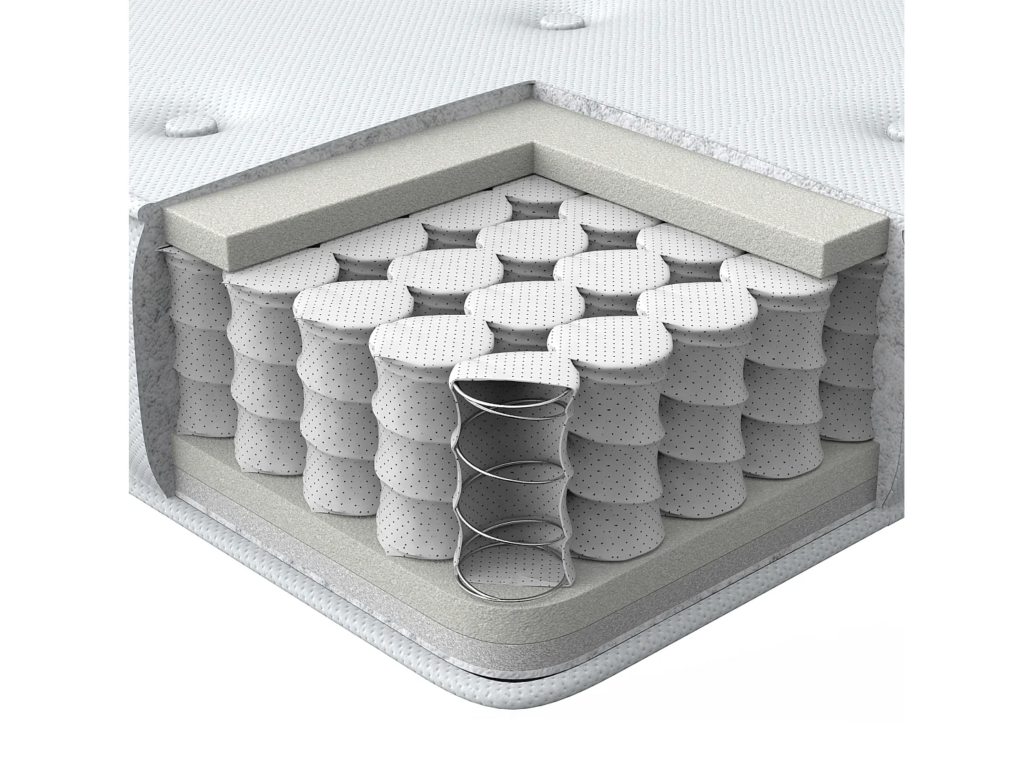 Matelas à ressorts ensachés DUO H3/4 Ferme H2/3 Moyen 160 x 200 cm