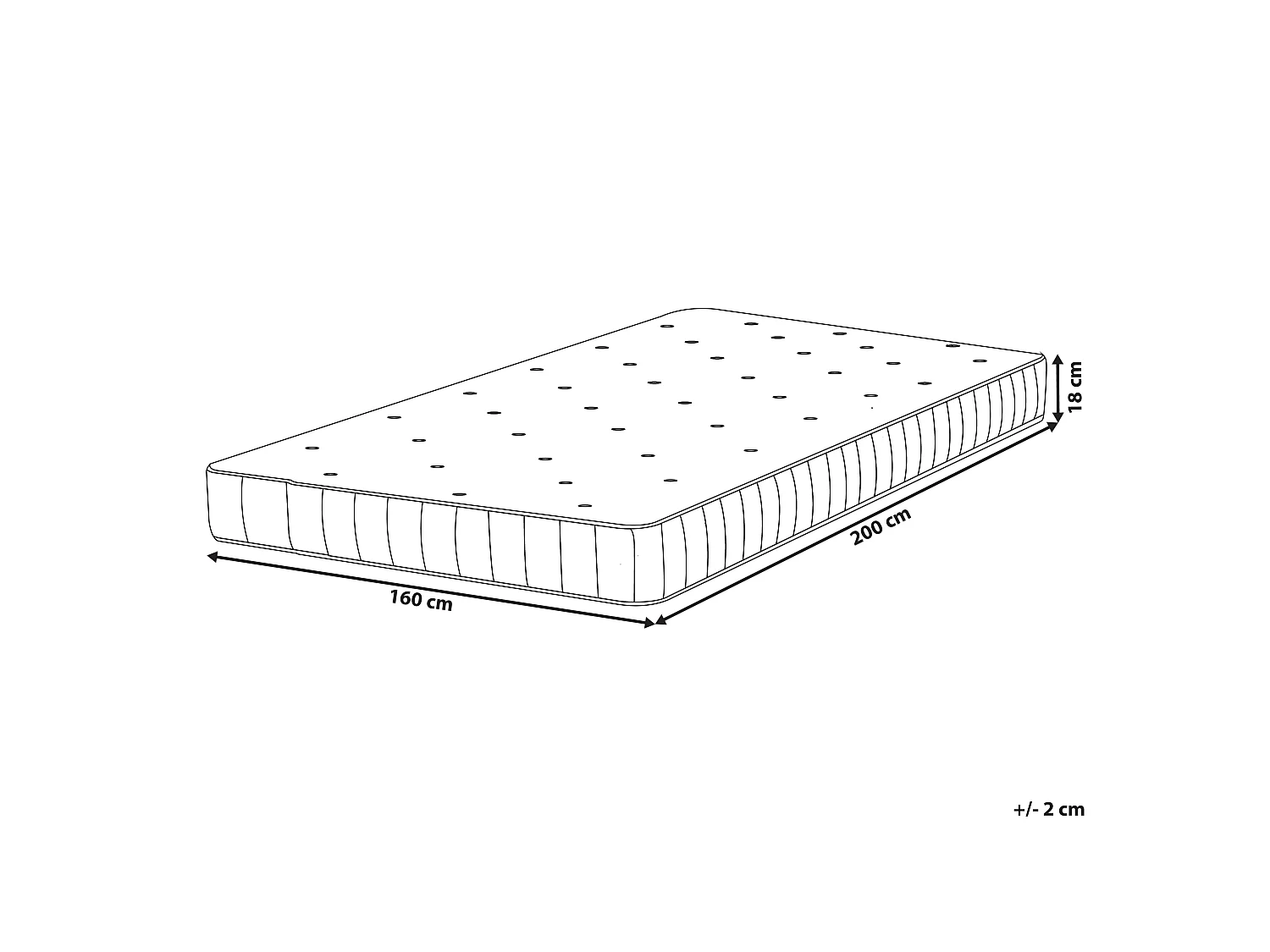 Matelas à ressorts ensachés DUO Moyennement ferme / Ferme 160 x 200 cm