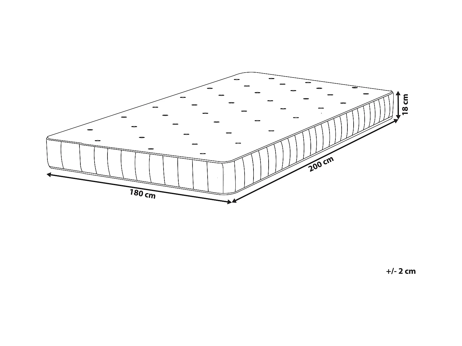 Matelas à ressorts ensachés DUO H3/4 Ferme H2/3 Moyen 180 x 200 cm