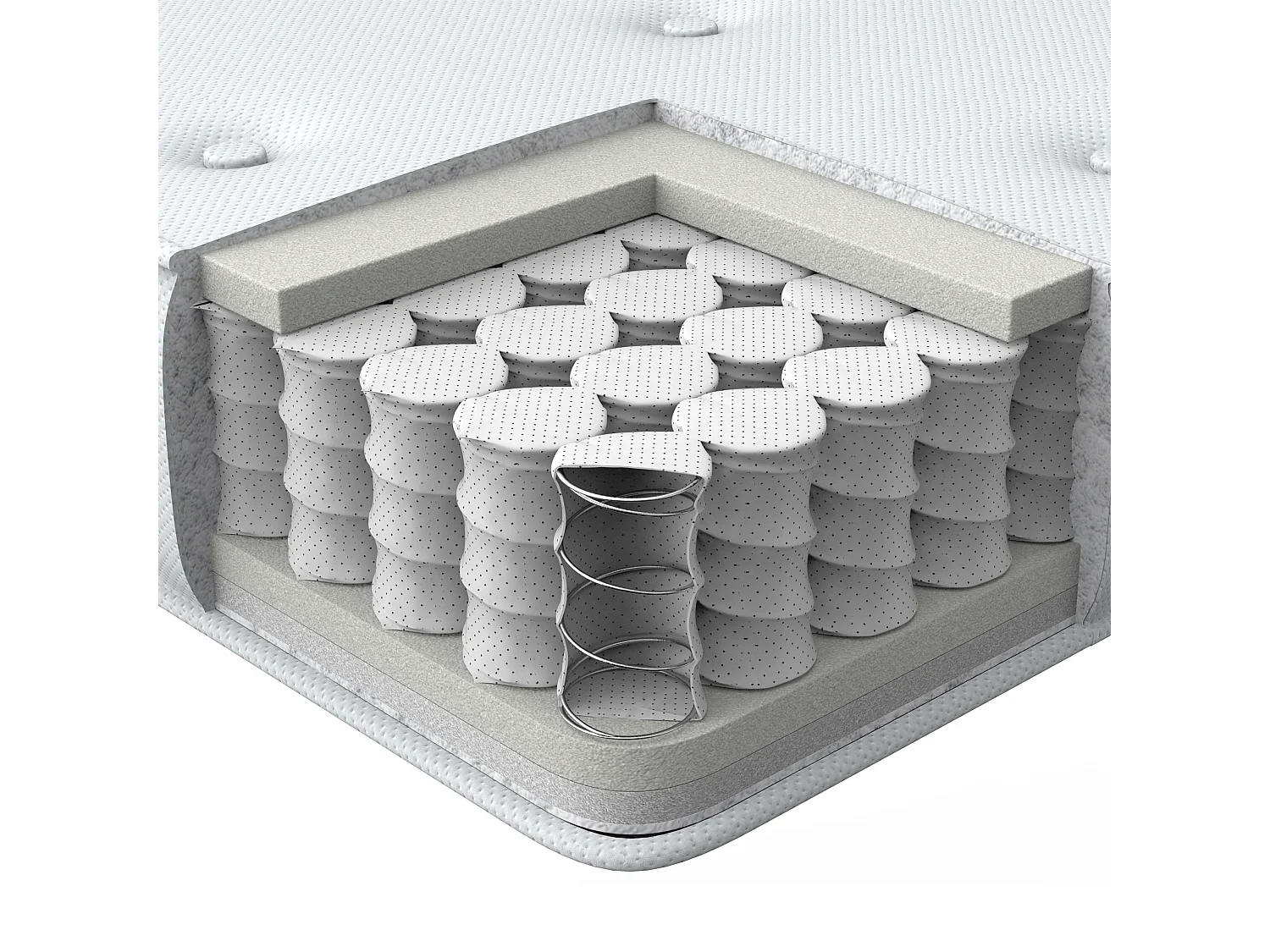 Matelas à ressorts ensachés DUO H3/4 Ferme H2/3 Moyen 180 x 200 cm