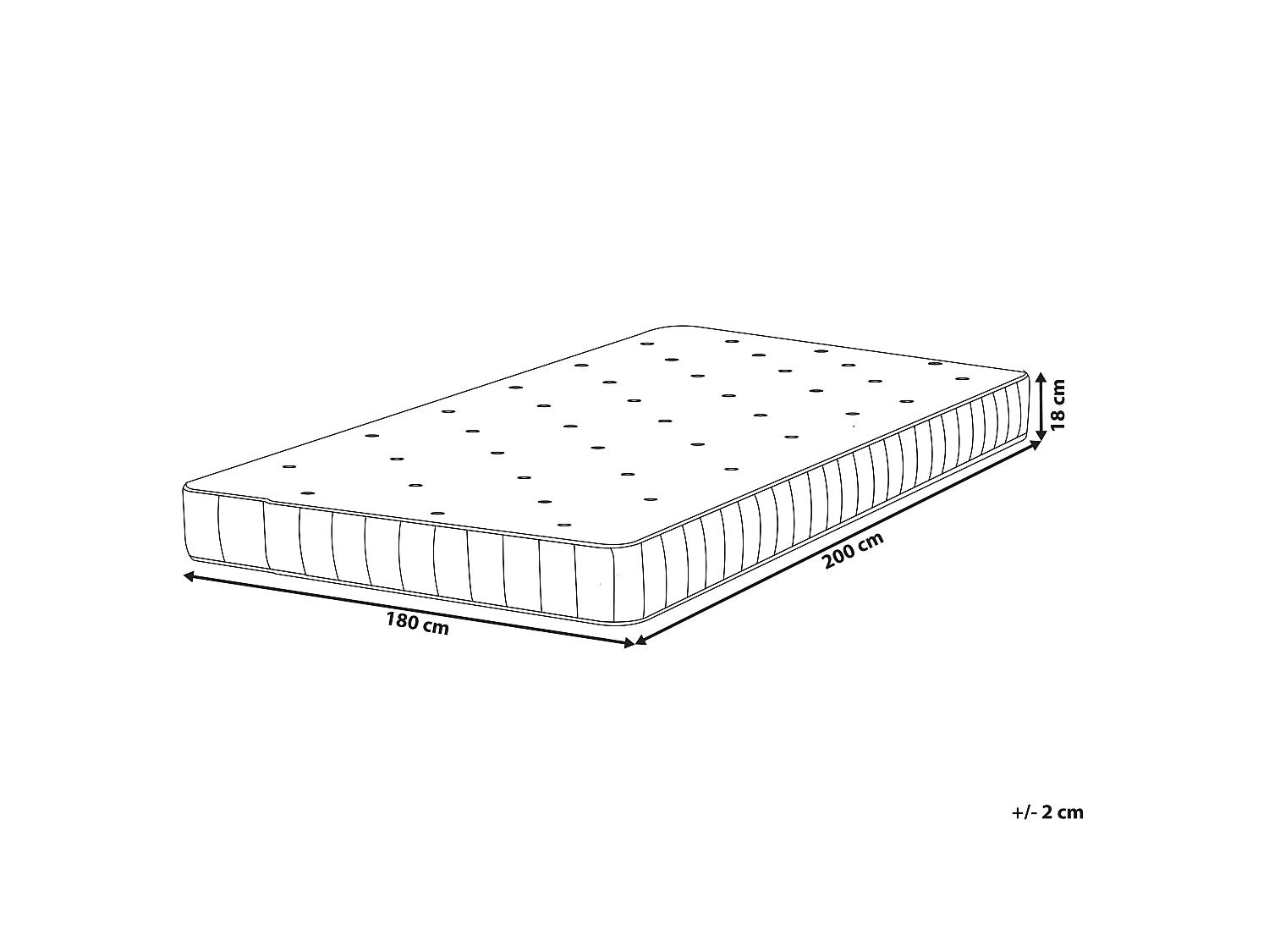 Matelas à ressorts ensachés DUO Moyennement ferme / Ferme 180 x 200 cm