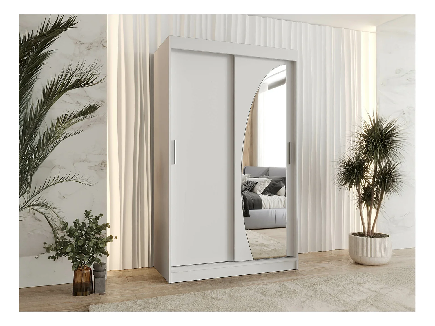 Armario Hartford 501, Blanco, 200x120x62cm, Puertas de armario: Correderas