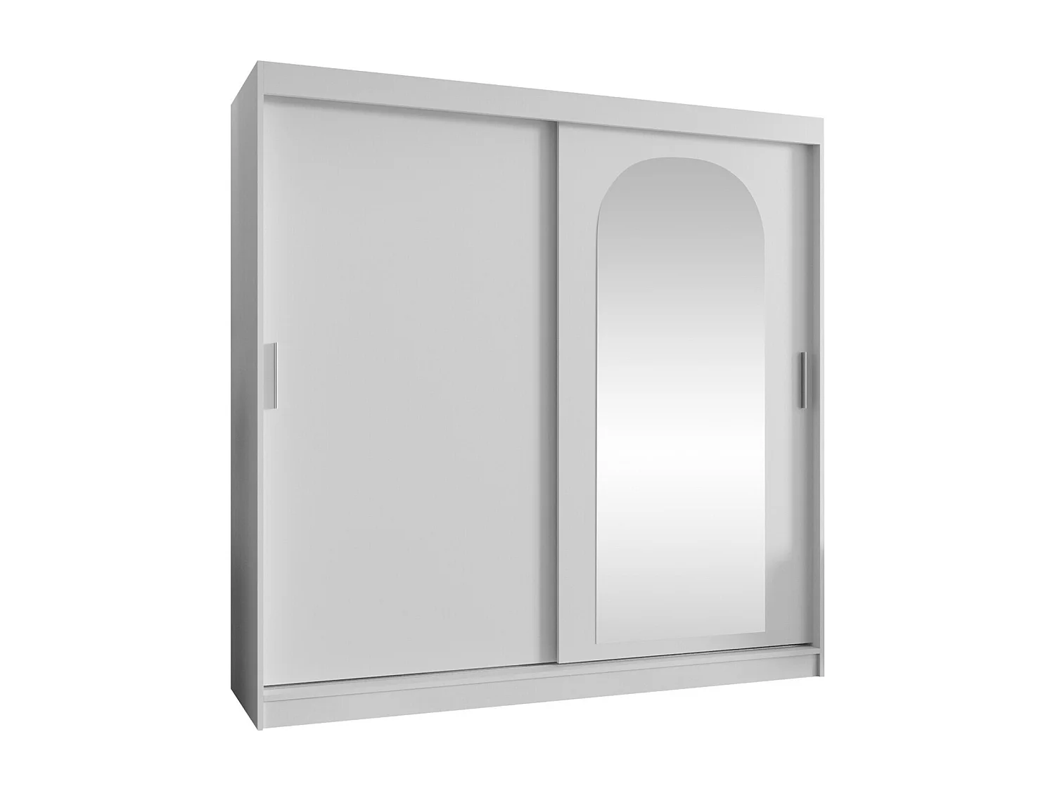 Armoire Hartford 499, Blanc, 200x200x62cm, Portes d'armoire: Coulissantes