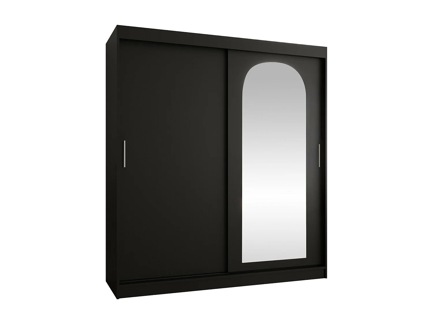Armoire Hartford 500, Noir, 200x180x62cm, Portes d'armoire: Coulissantes