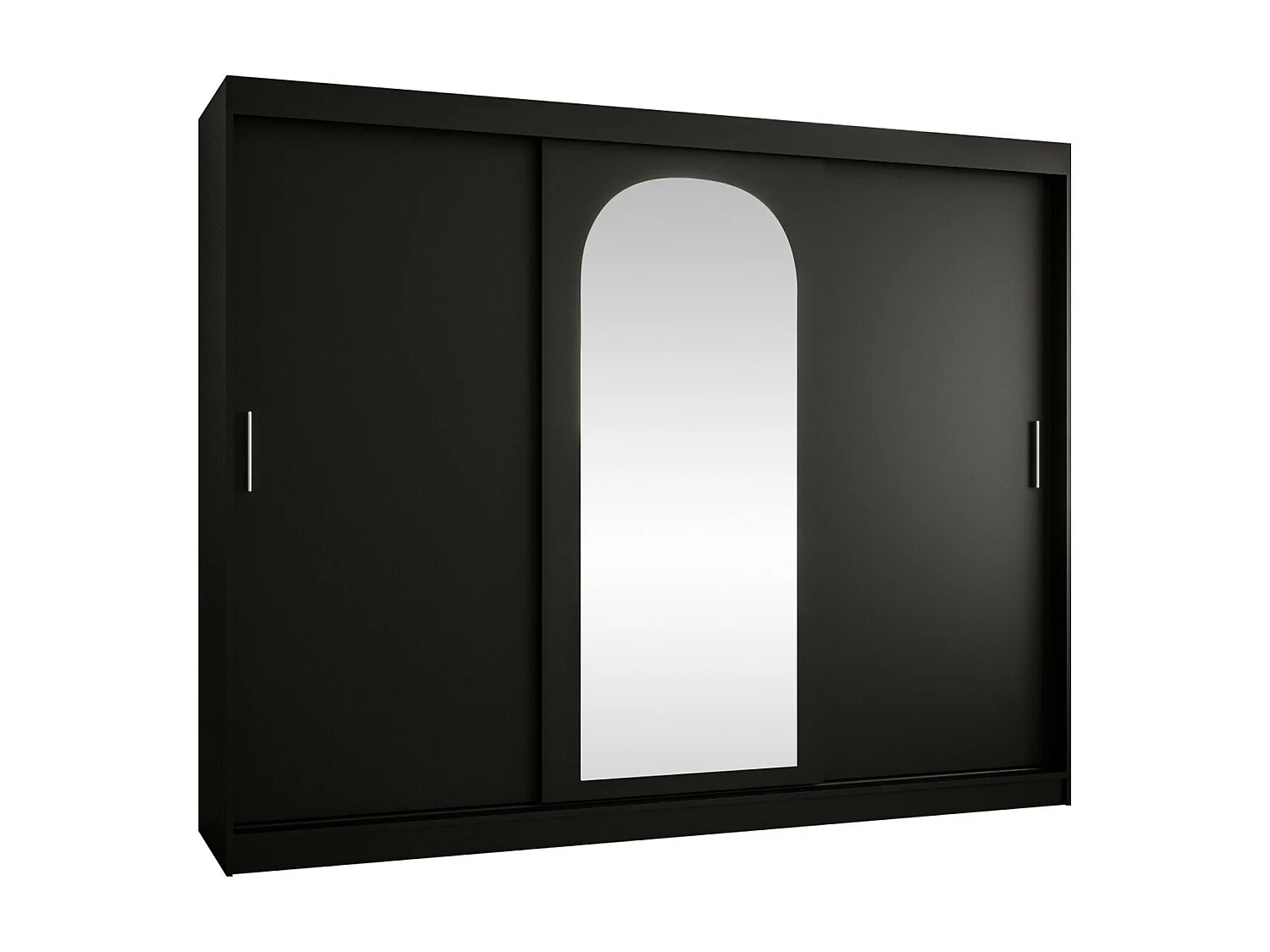 Armoire Hartford 497, Noir, 200x250x62cm, Portes d'armoire: Coulissantes
