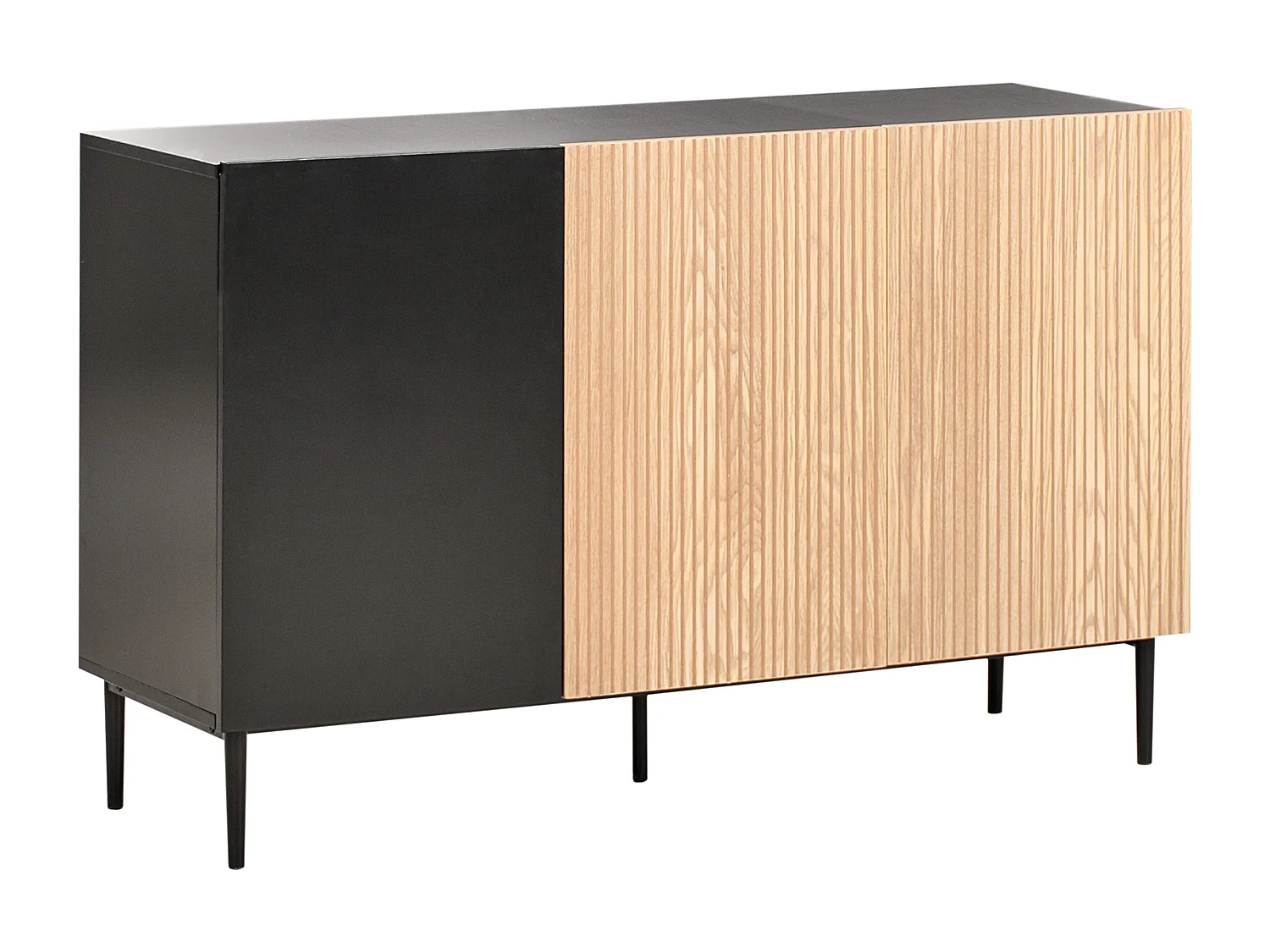Commode 3 portes BLYTHE Frêne naturel Noir