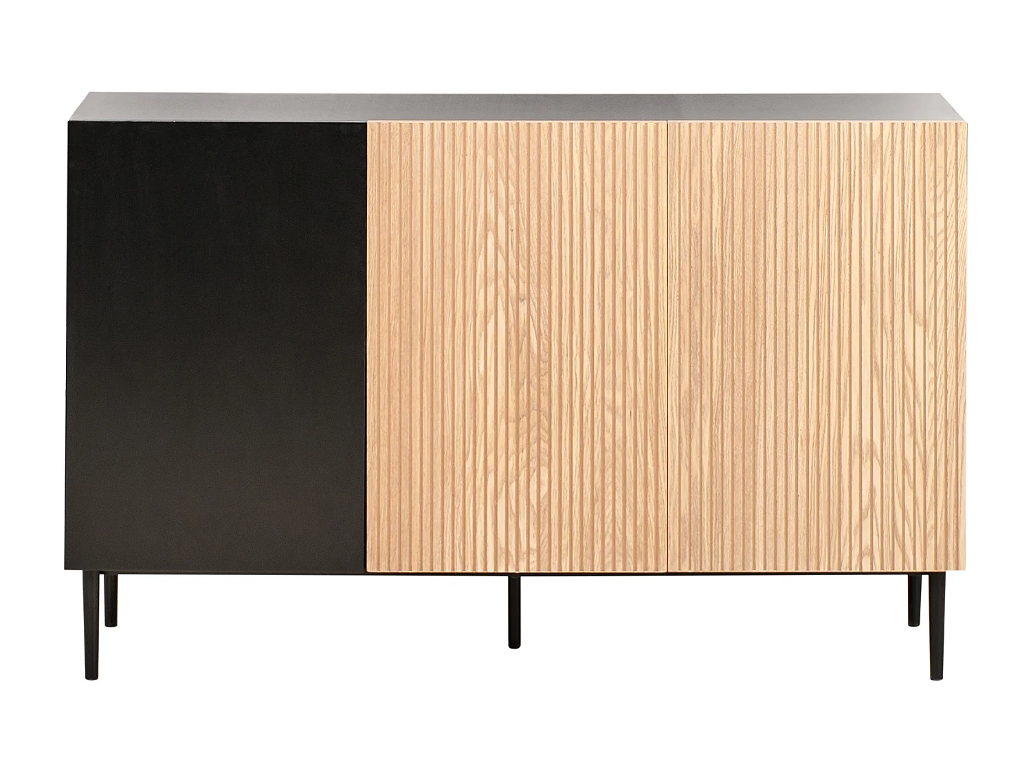 Commode 3 portes BLYTHE Frêne naturel Noir