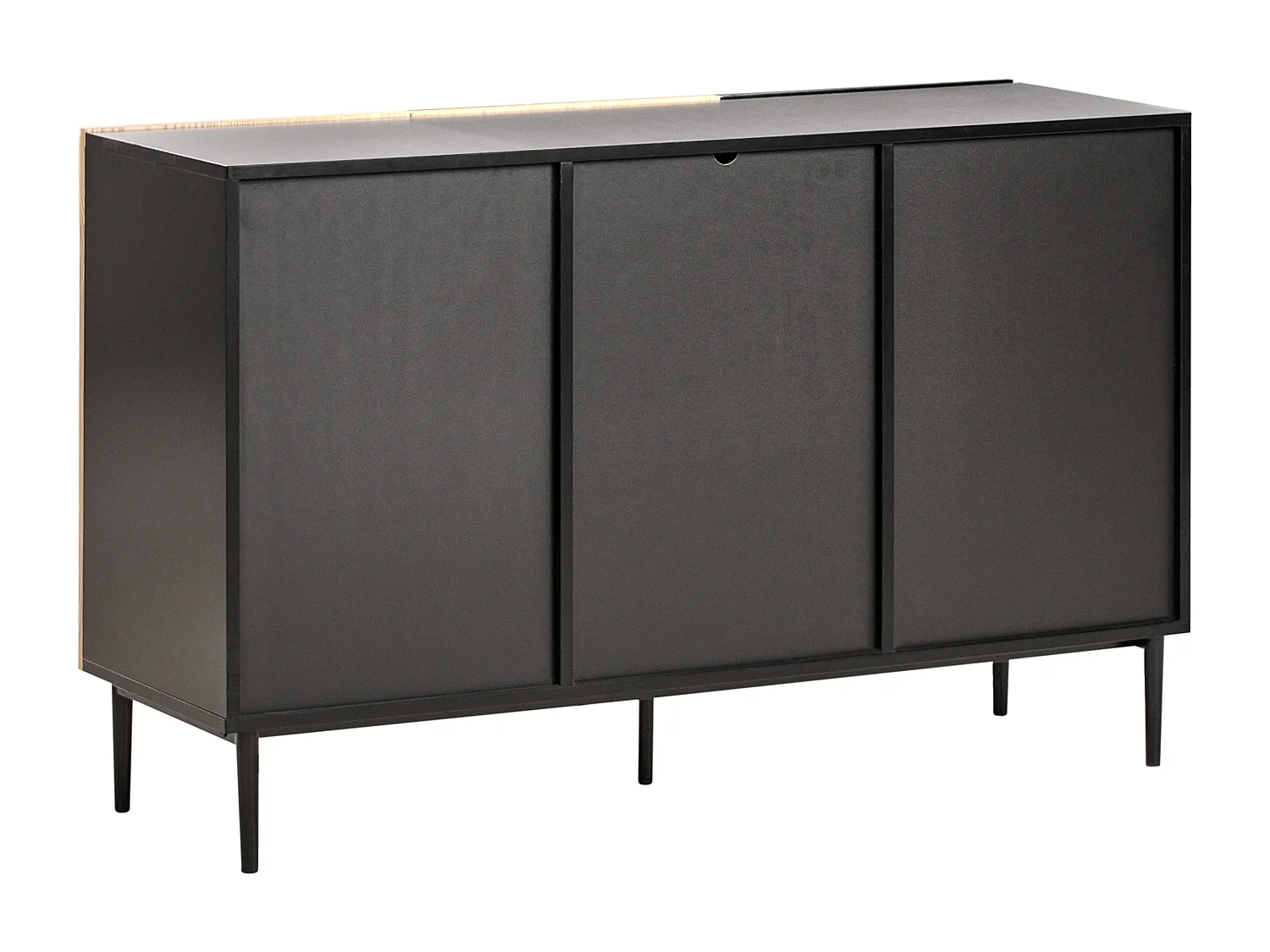 Commode 3 portes BLYTHE Frêne naturel Noir