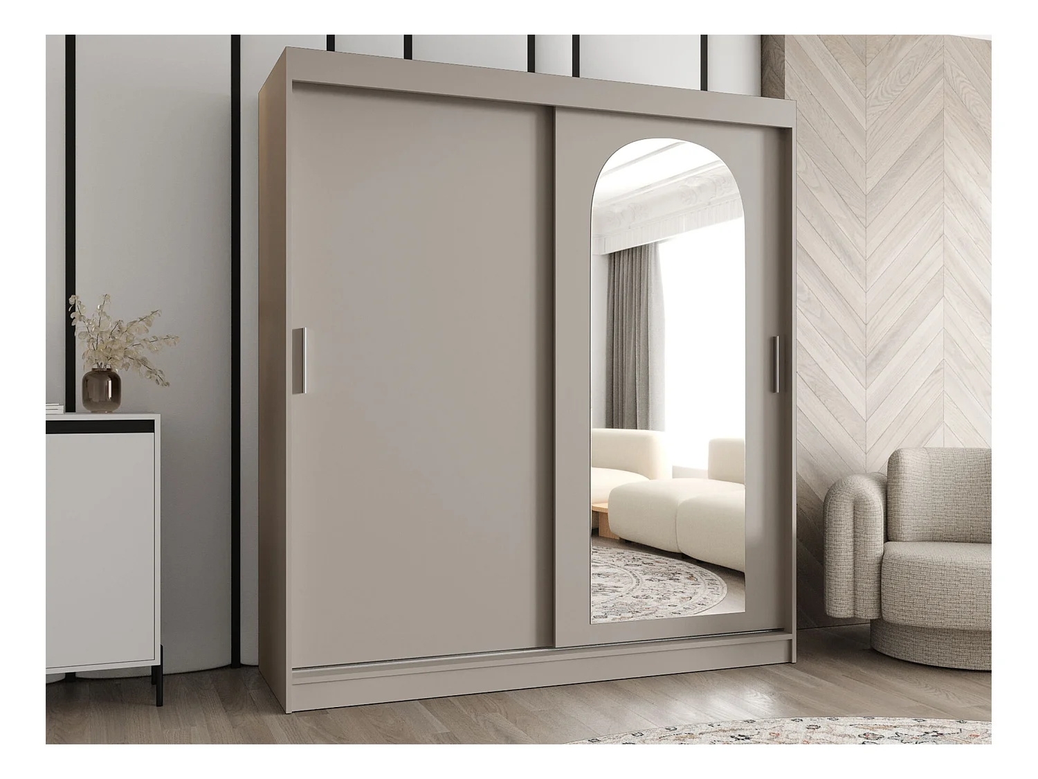 Armario Hartford 500, Cachemira, 200x180x62cm, Puertas de armario: Correderas