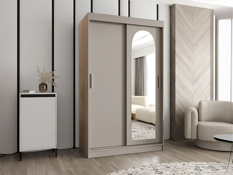 Armoire Hartford 504, Cachemire, 200x120x62cm, Portes d'armoire: Coulissantes