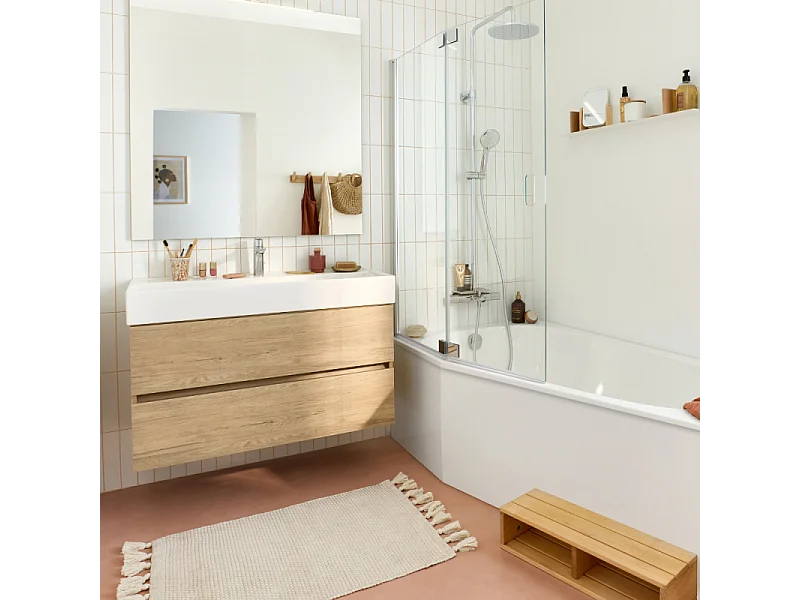 Baignoire bain douche 170 x 90 JACOB DELAFON Bastille vidage à gauche blanc brillant