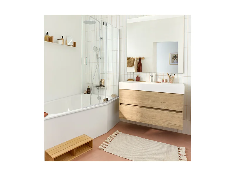 Baignoire bain douche 170 x 90 JACOB DELAFON Bastille vidage à droite blanc mat