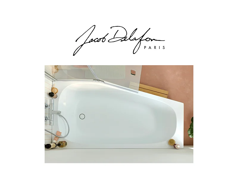 Baignoire bain douche 170 x 90 JACOB DELAFON Bastille vidage à droite blanc mat