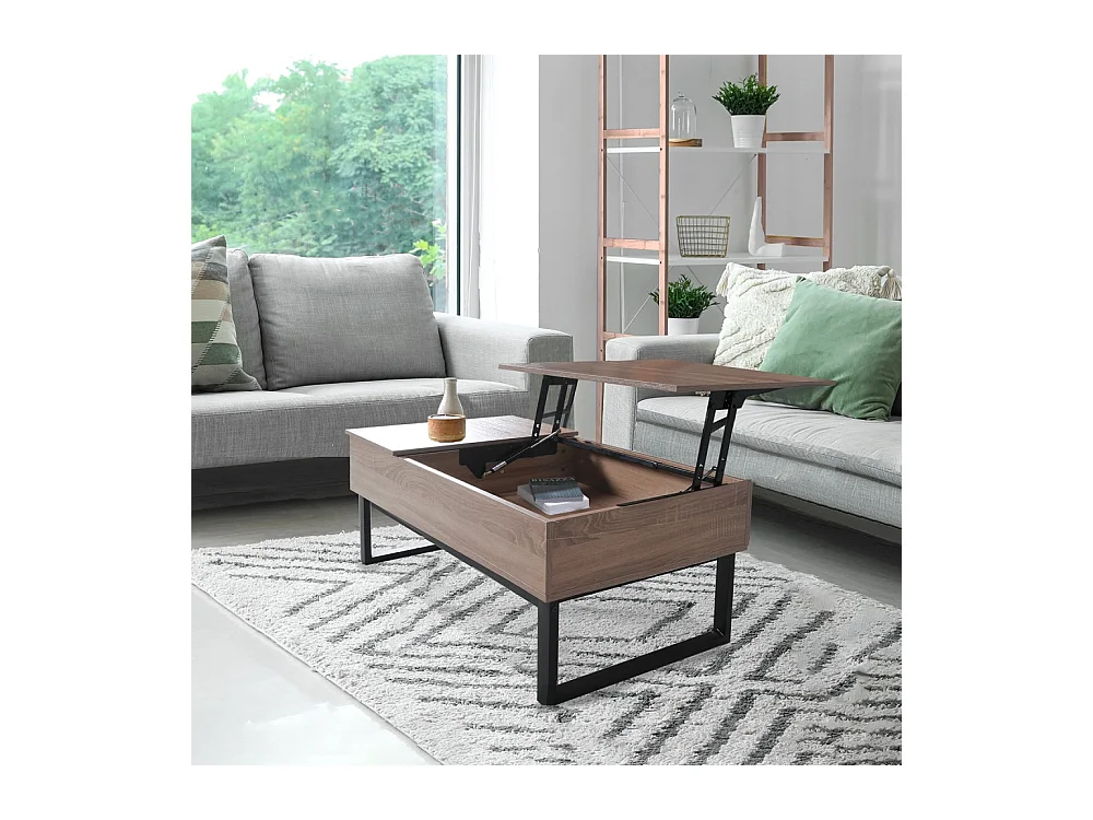 Table relevable 110x55cm Chene Table salon bureau FLAU