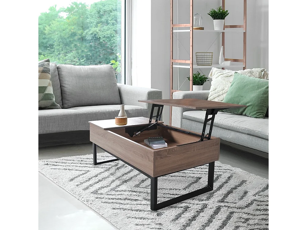 Table relevable 110x55cm Chene Table salon bureau FLAU