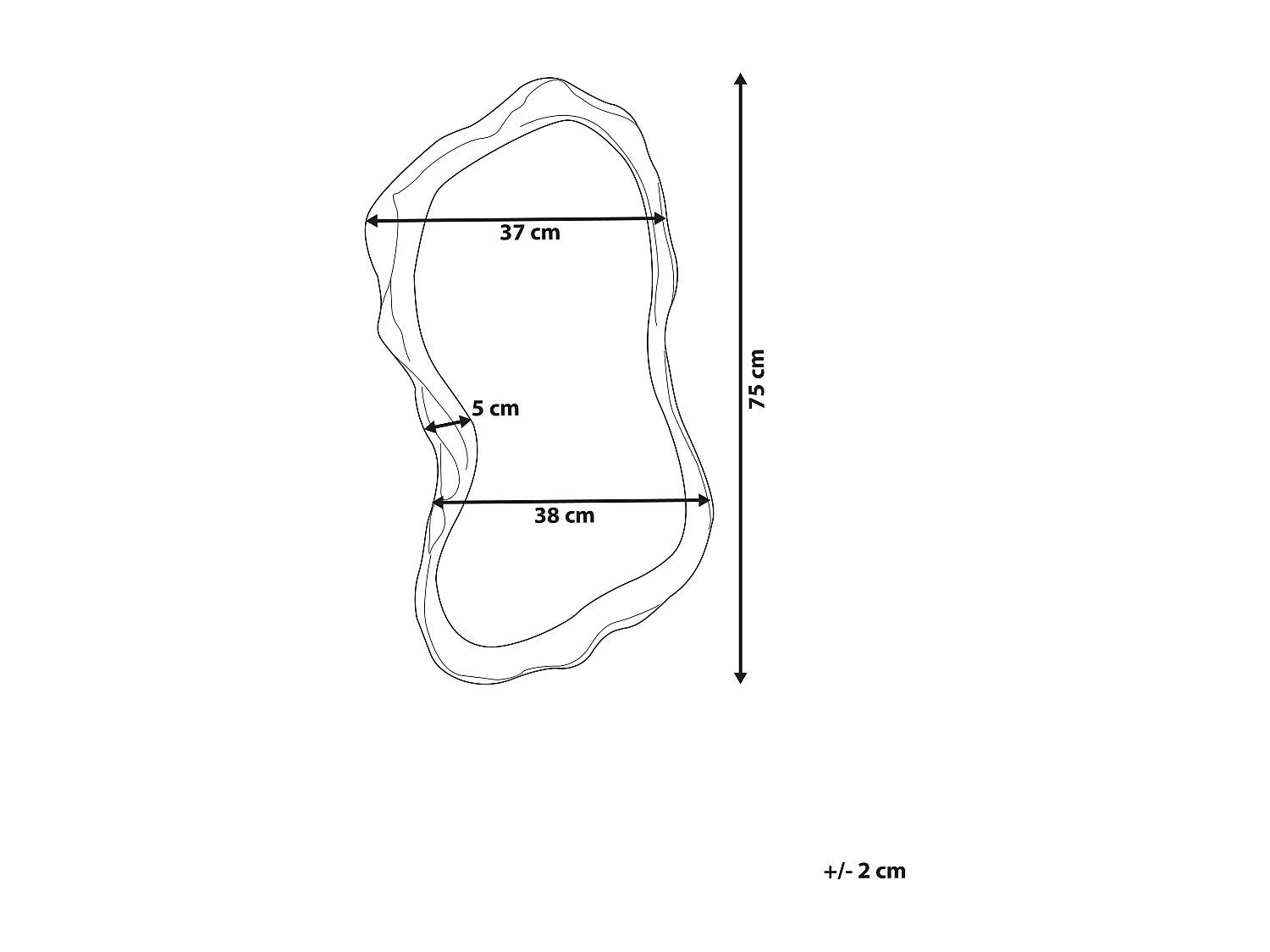 Miroir SERY 38 cm 75 cm Doré