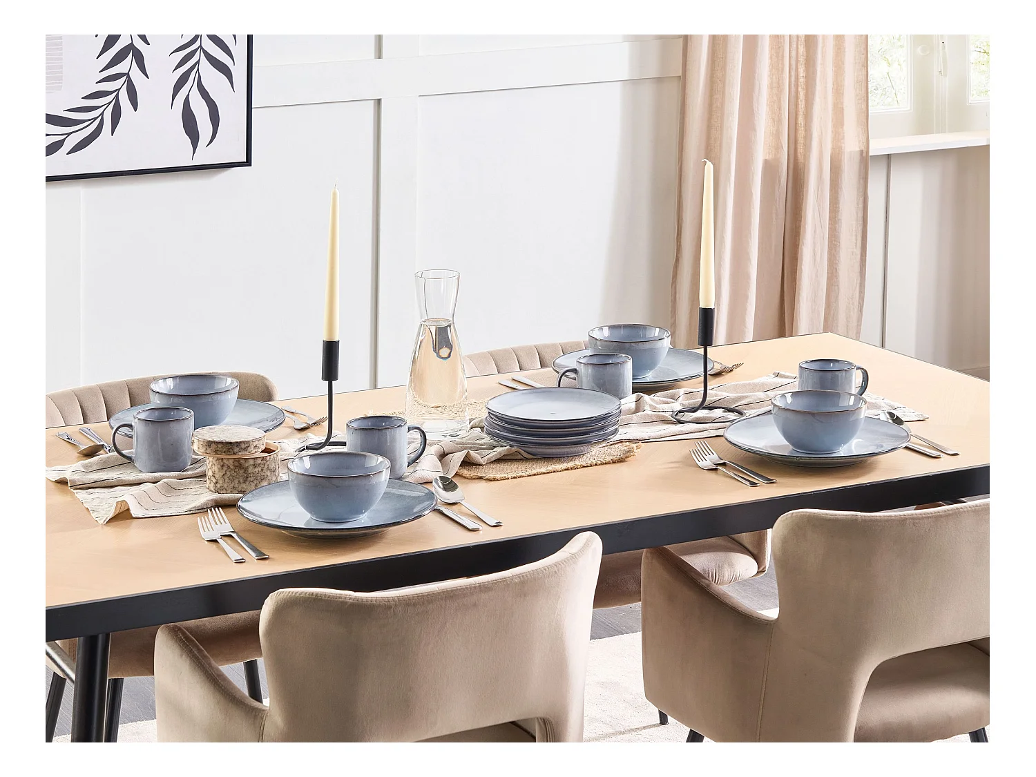 Dessertteller 4er Set JUNIPER Steinzeug Hellblau