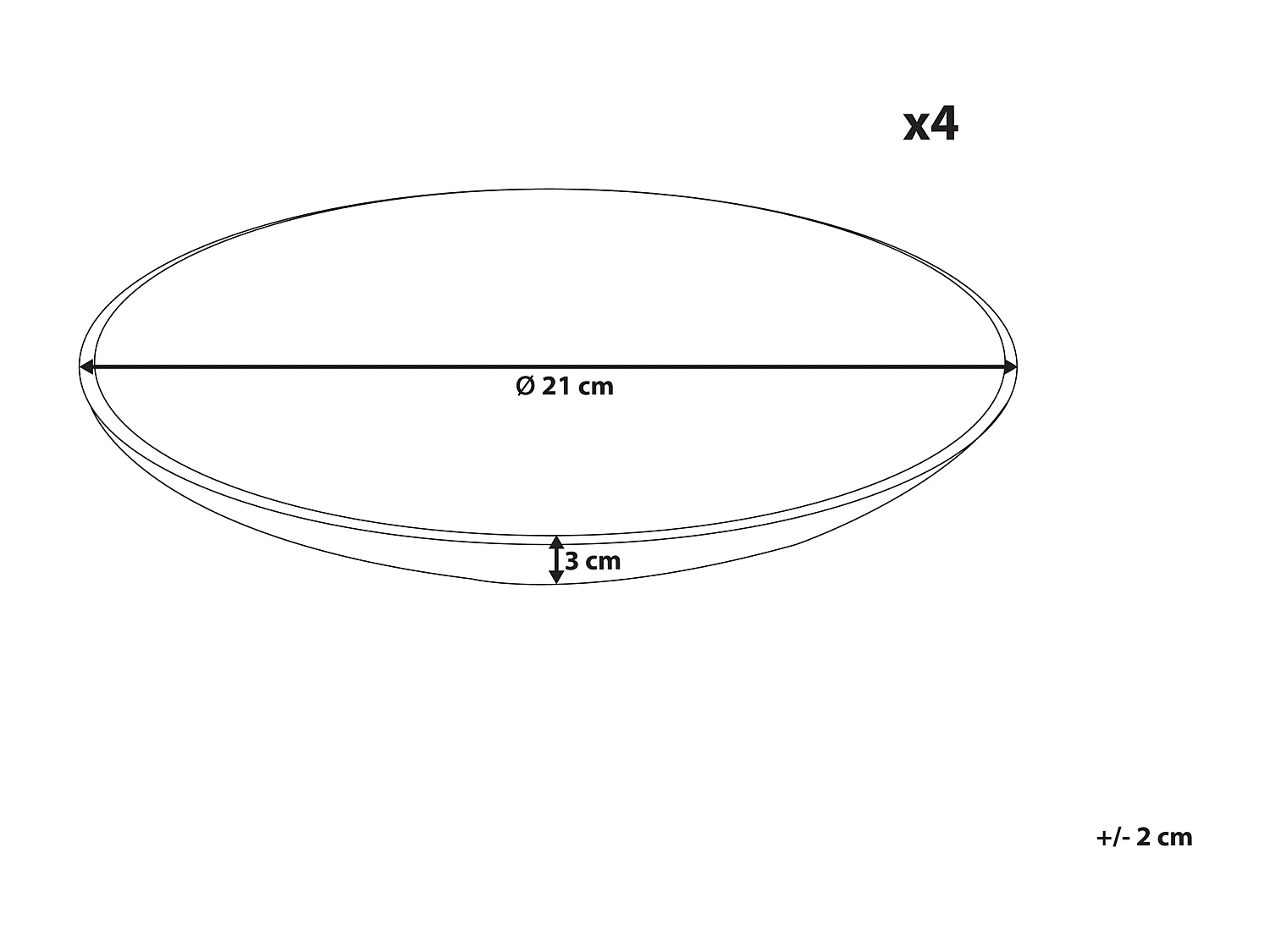 Set van 4 bijzetborden JUNIPER Steengoed Lichtblauw