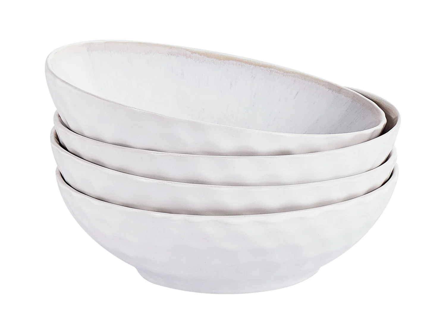 Set de 4 assiettes creuses SESAME Grès Gris clair