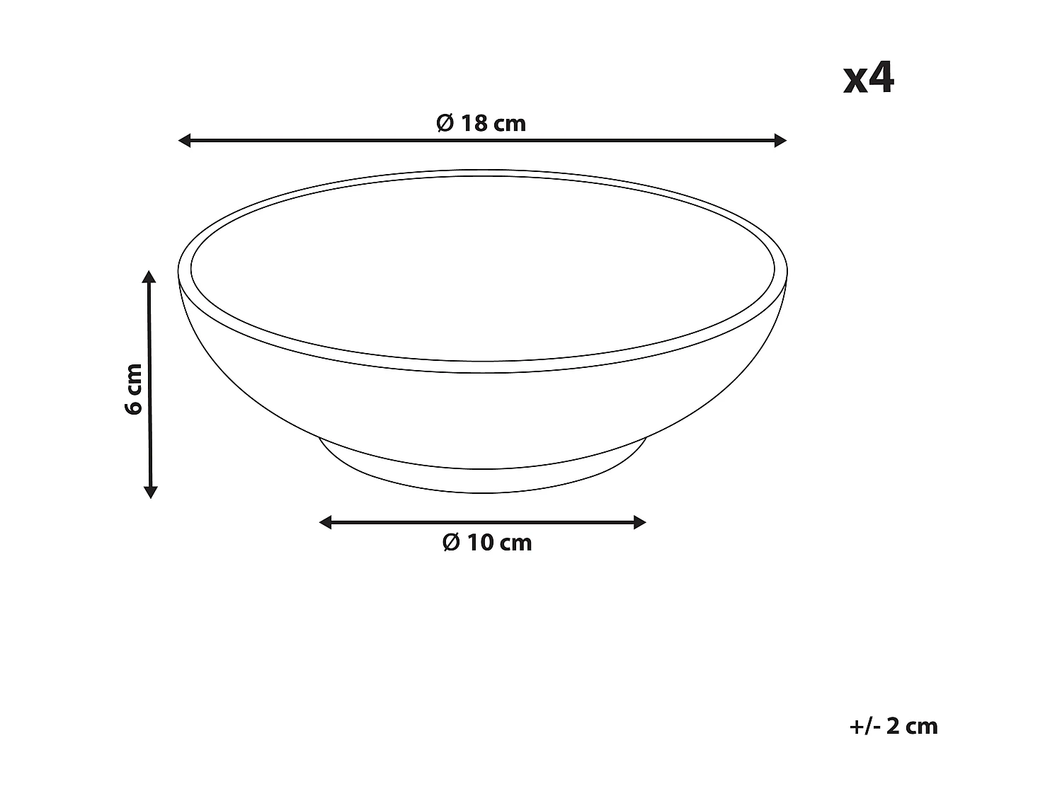 Set van 4 diepe borden SESAME Steengoed Lichtgrijs