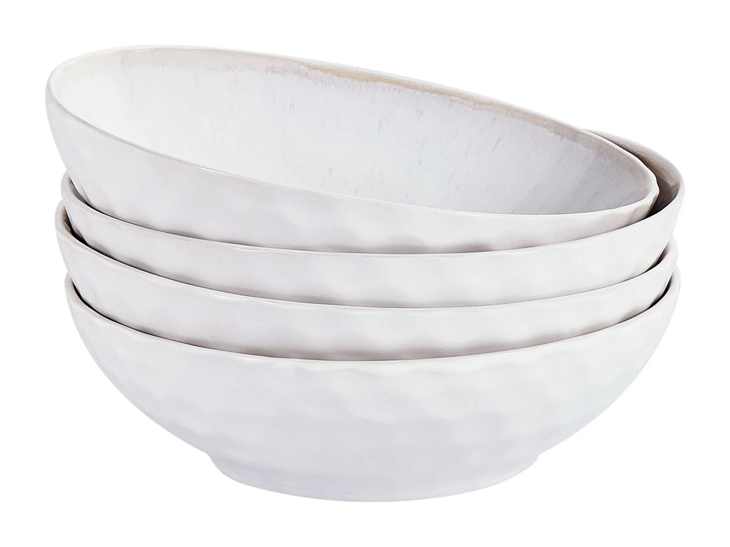 Set de 4 assiettes creuses SESAME Grès Gris clair