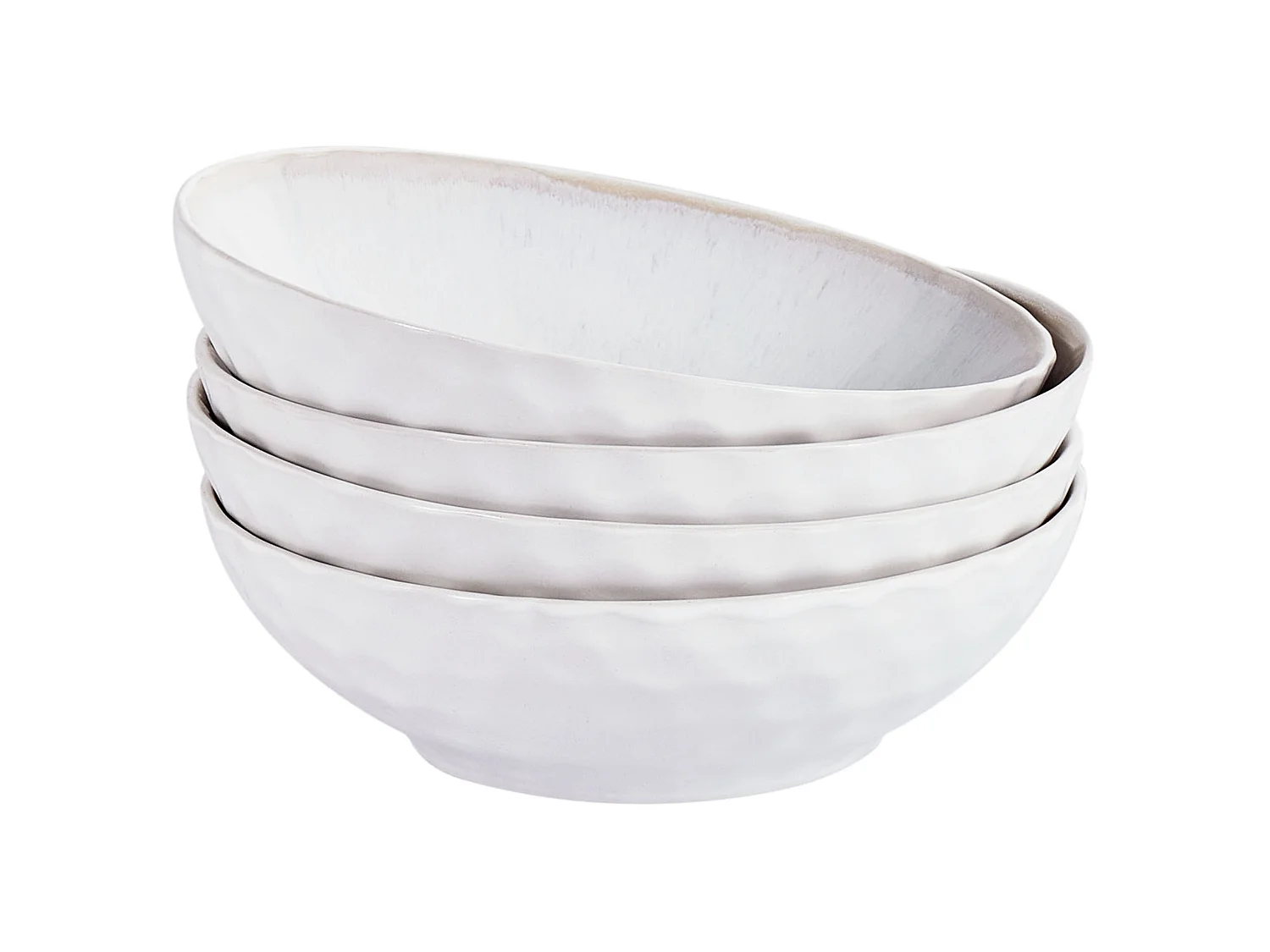 Set de 4 assiettes creuses SESAME Grès Gris clair