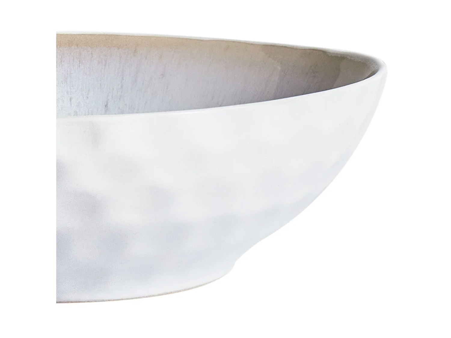 Set de 4 assiettes creuses SESAME Grès Gris clair