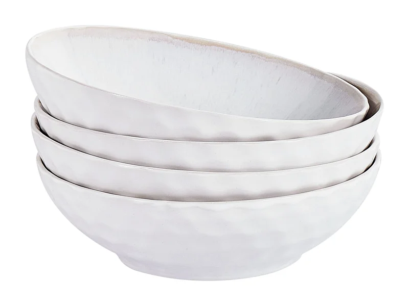 Set van 4 diepe borden SESAME Steengoed Lichtgrijs