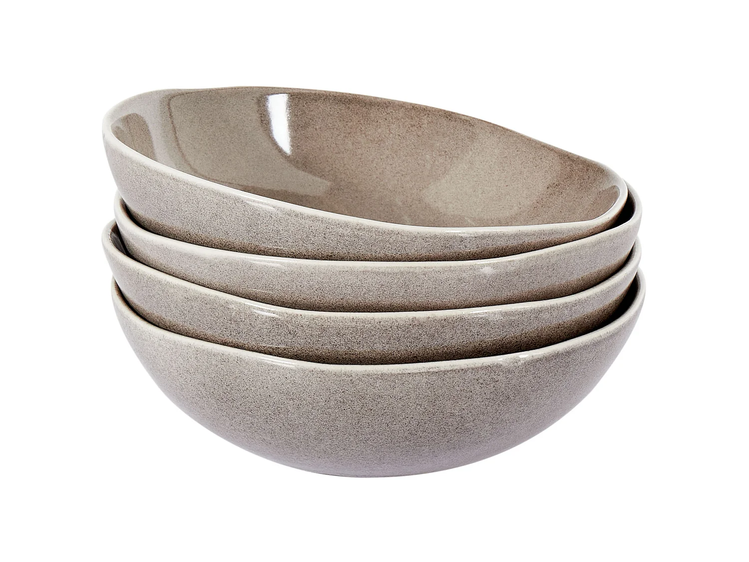 Set van 4 diepe borden COSTMARY Steengoed Grijs