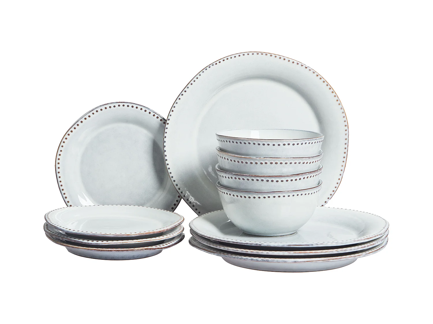 Set de 12 couverts de table CHERVIL Grès Bleu clair