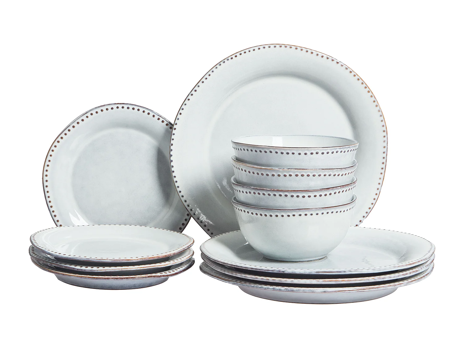 Set de 12 couverts de table CHERVIL Grès Bleu clair