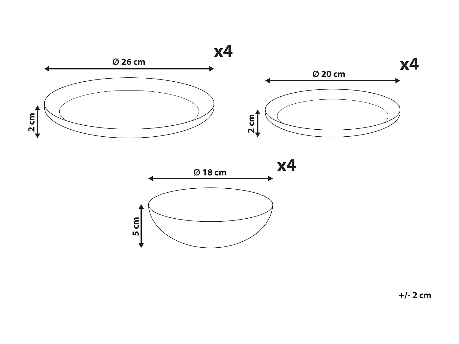 Set de 12 couverts de table HOPS Grès Beige clair