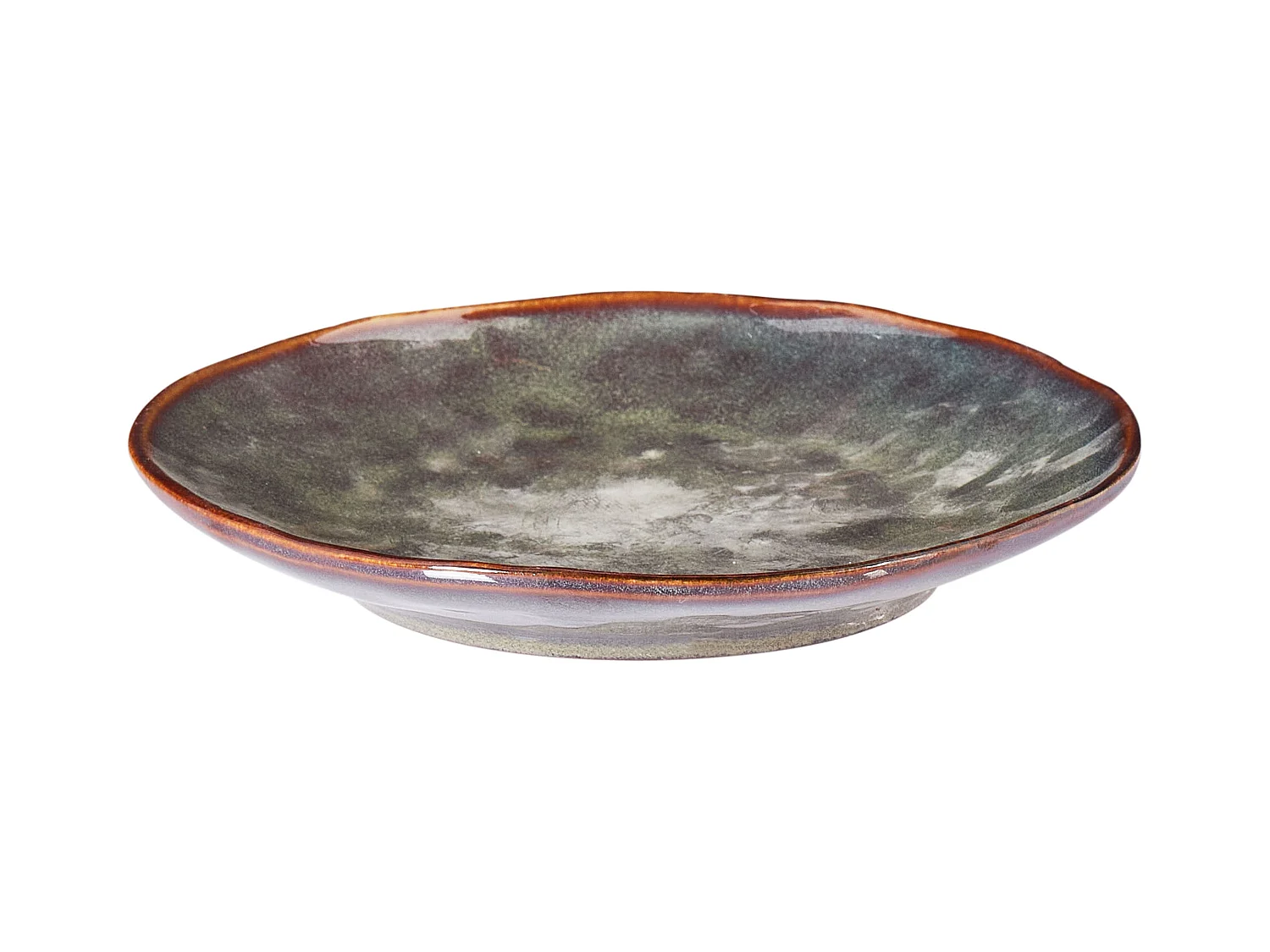 Set de 4 assiettes à dessert THYME Grès Vert foncé