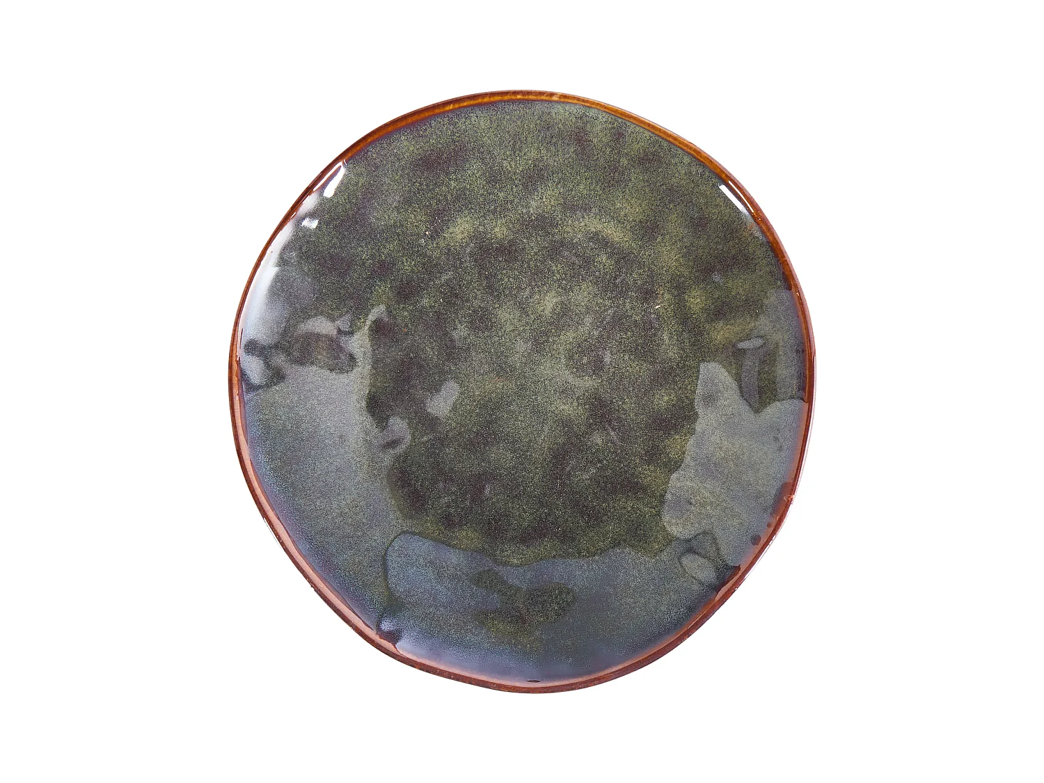 Set de 4 assiettes à dessert THYME Grès Vert foncé