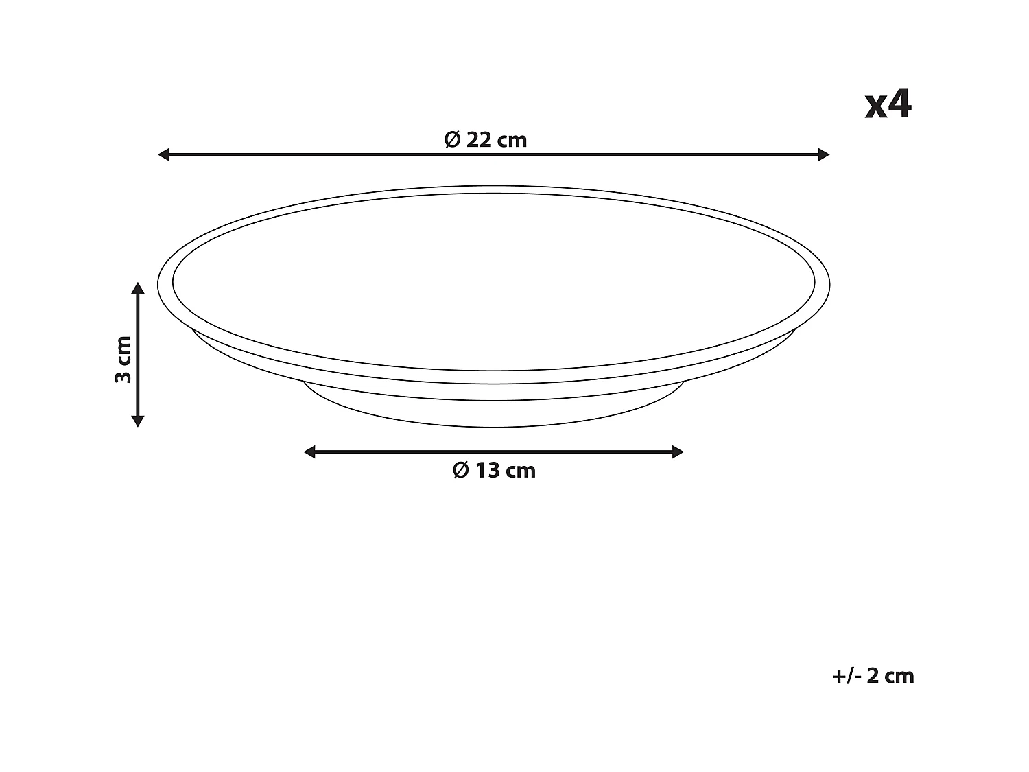 Dessertteller 4er Set THYME Steinzeug Dunkelgrün
