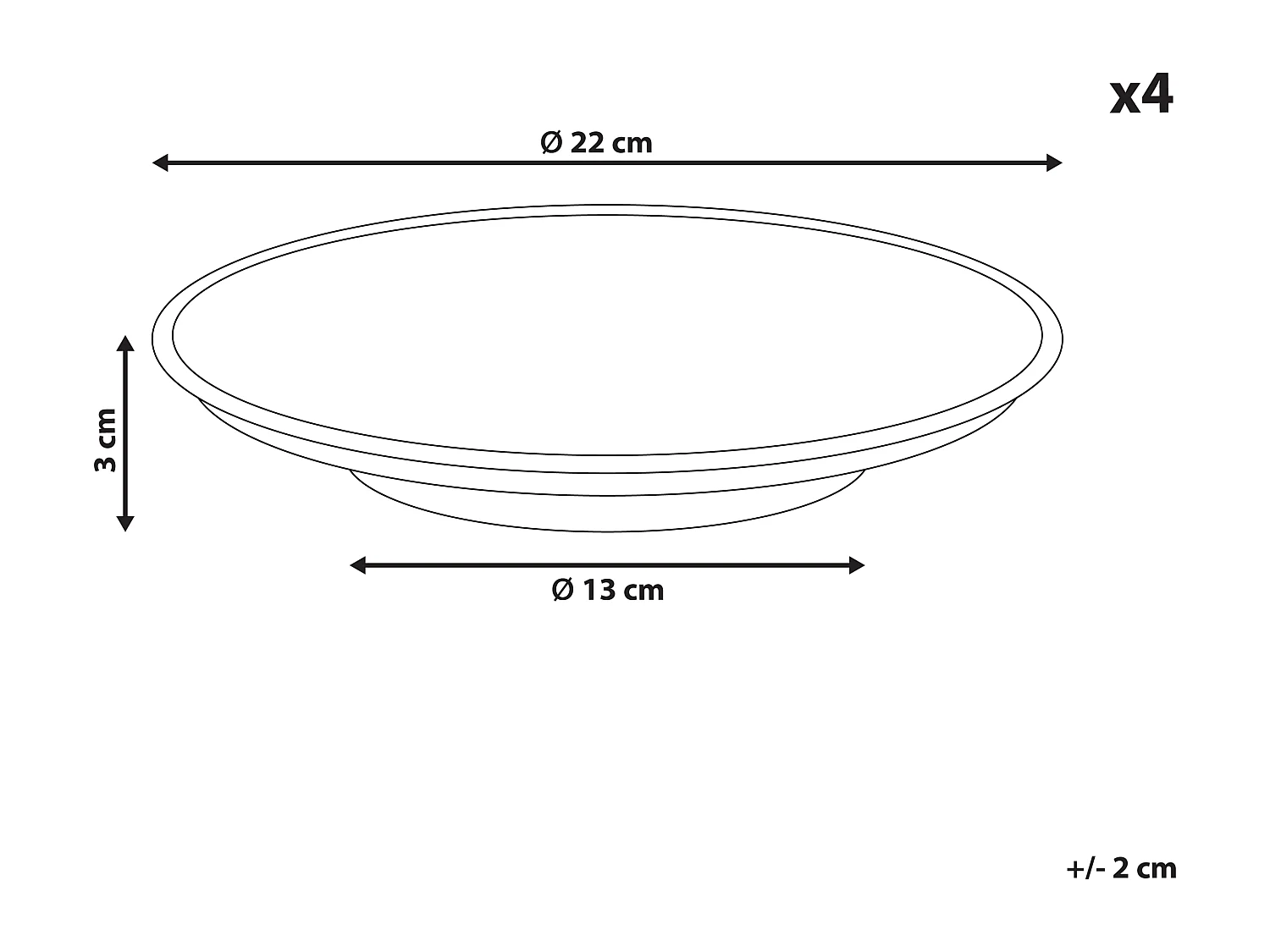 Set di 4 piatti da antipasto THYME Gres porcellanato Verde scuro