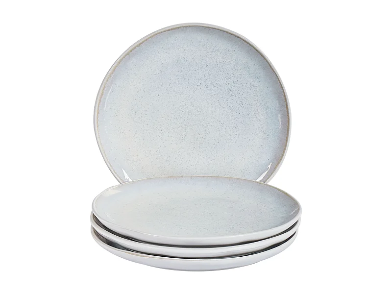 Set de 4 assiettes à dessert SESAME Grès Gris clair