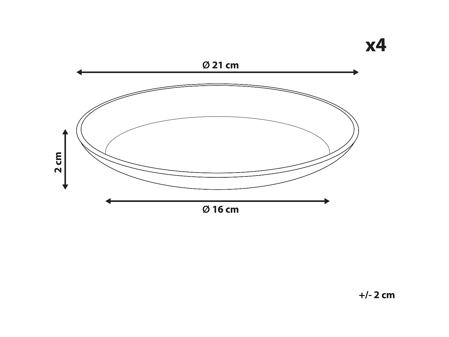 Set de 4 assiettes à dessert SESAME Grès Gris clair