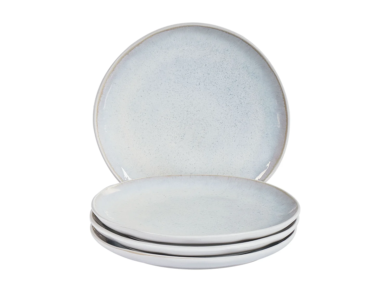 Set de 4 assiettes à dessert SESAME Grès Gris clair