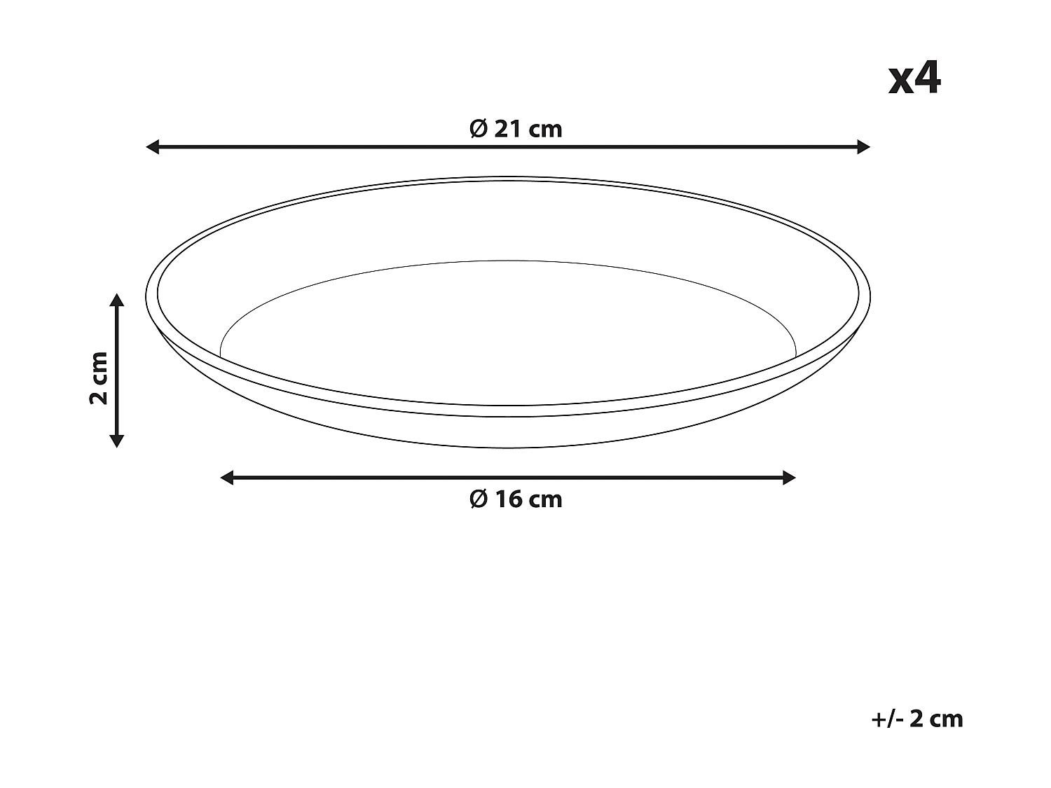 Set de 4 assiettes à dessert SESAME Grès Gris clair