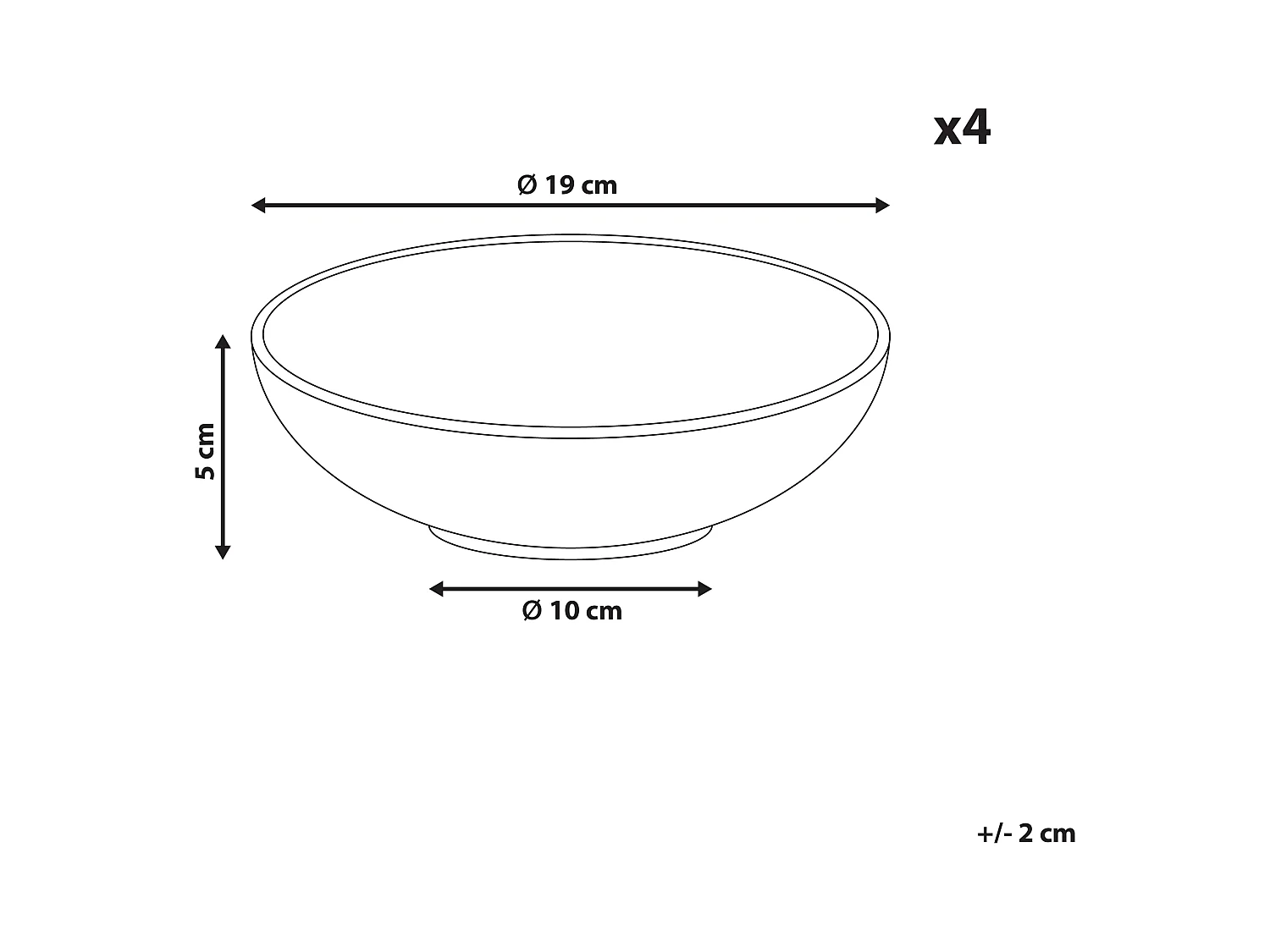 Set de 4 assiettes creuses THYME Grès Vert foncé