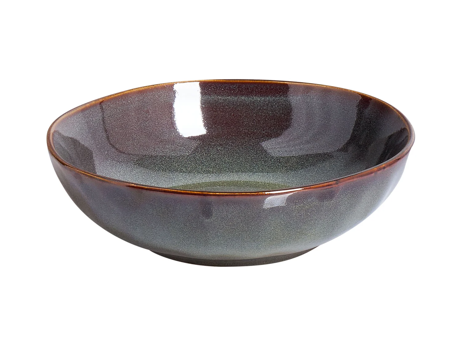 Set de 4 assiettes creuses THYME Grès Vert foncé