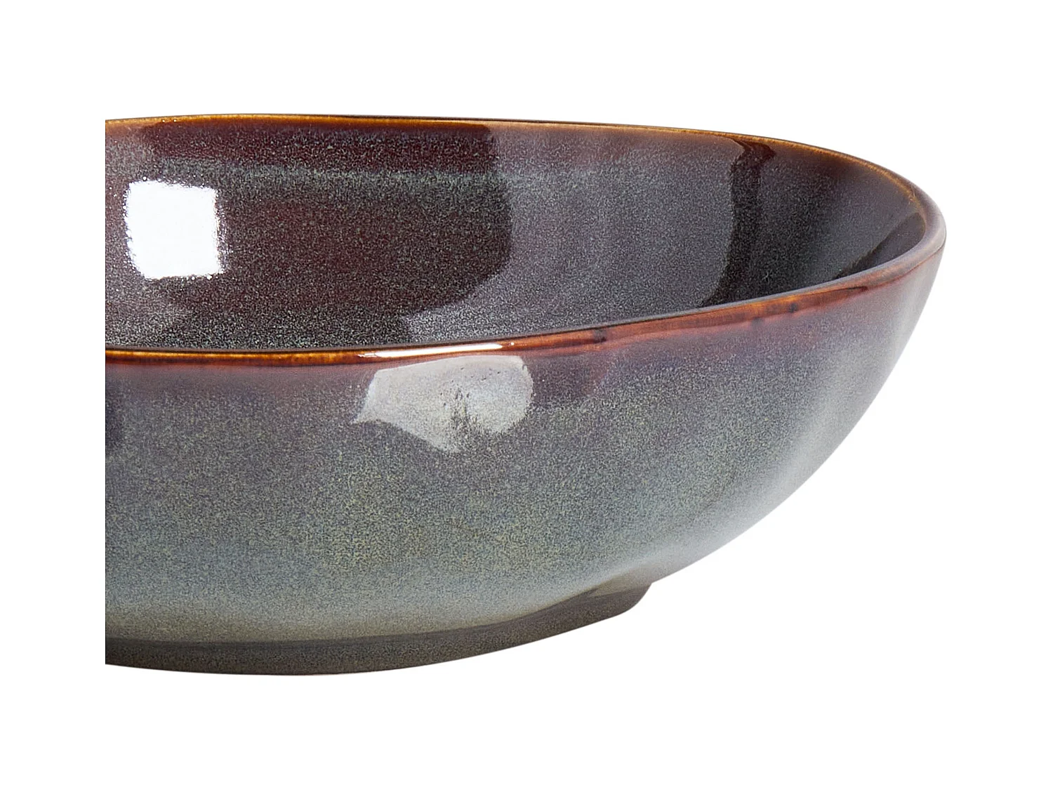 Set de 4 assiettes creuses THYME Grès Vert foncé