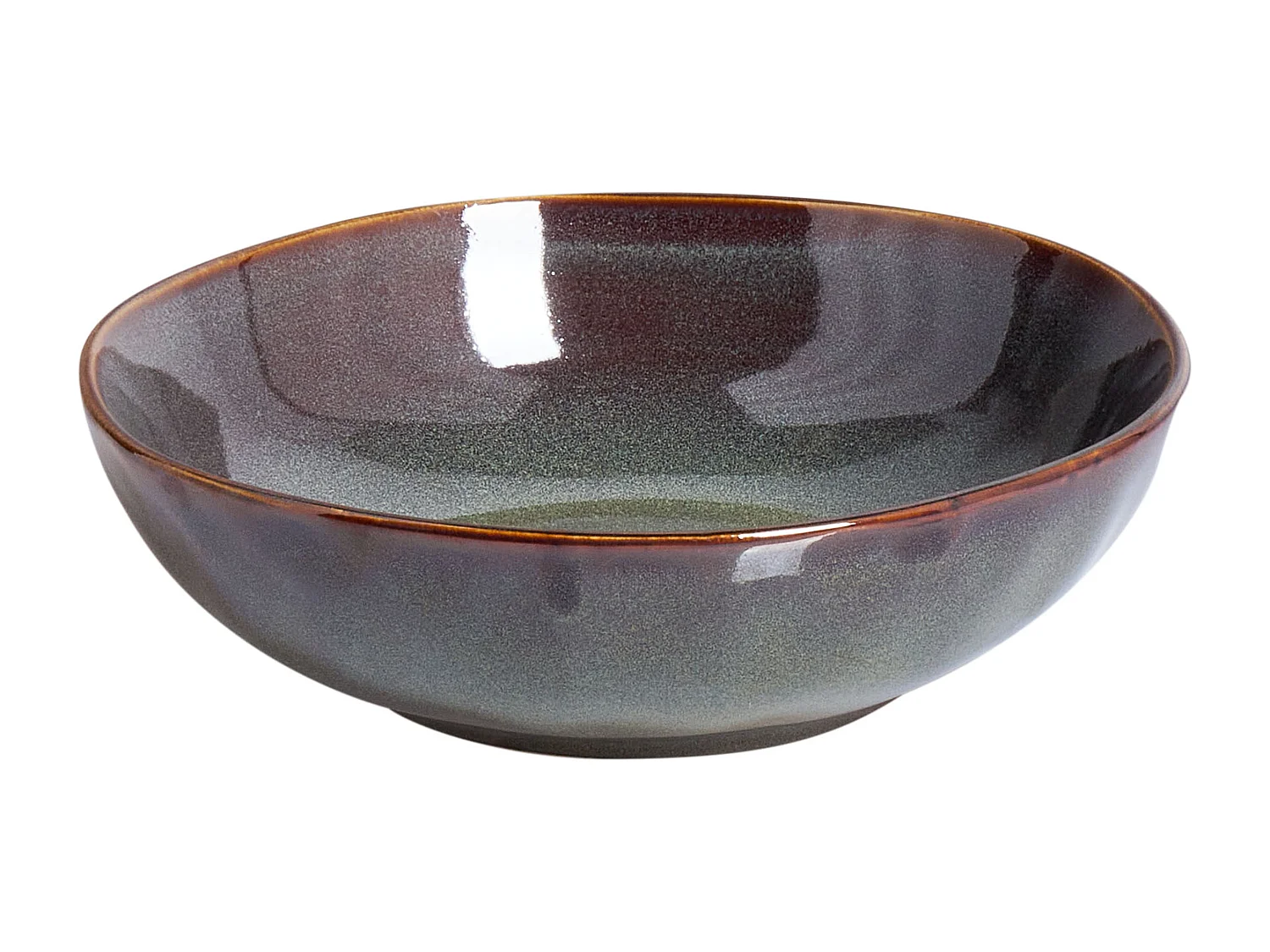 Set de 4 assiettes creuses THYME Grès Vert foncé